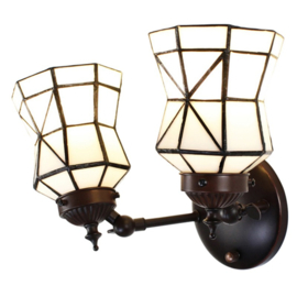 6211 * Wandlamp Met 2 Tiffany kappen Ø13cm Paris