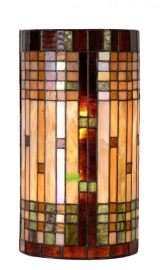 9112 * Wandlamp Tiffany  H35cm B17cm Cilinder model  (Frank Frank Lloyd Wright)