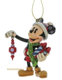 Mickey Holding Christmas Gift Ornament H10cm Jim Shore 6017546