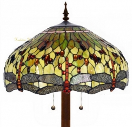 v9200GR 9454 * Vloerlamp  Bruin Tiffany Ø53cm Dragonfly Forest