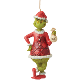 Grinch with Bag of Coal Hanging Ornament H10cm Jim Shore 6012708