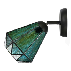 8114 * Wandlamp Spot met Tiffany kap Ø16cm Arata Green