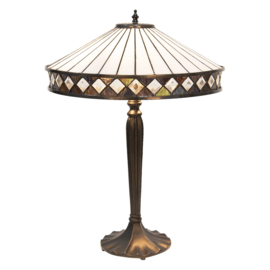 5983 * Tafellamp Zwart H59cm met Tiffany kap Ø40cm Fargo