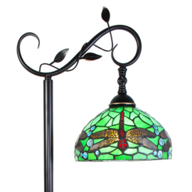 6242 * Vloerlamp - Leeslamp H152cm met Tiffany kap Ø25cm Dragonfly Green