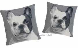 Set van 2 Kussens Gobelin Geweven45x45cm Franse Bulldog