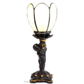 6304 Tafellamp Uplight H28cm met Tiffany kap Ø12cm