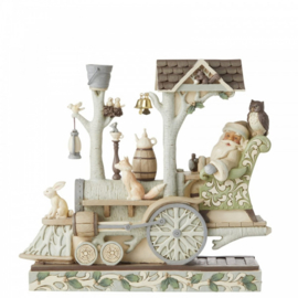 White Woodland Santa  Go Fourth And Share Joy  H18cm Jim Shore 6006580 , retired.