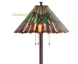8435 Vloerlamp Bruin H160cm met Tiffany kap Ø50cm Styled Flower