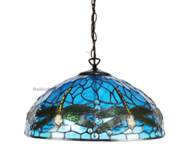 9337BL * Hanglamp Tiffany Ø41cm Dragonfly Blue