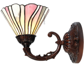 6193 8829 * Wandlamp Bruin met Tiffany kap Ø20cm Pink Wave