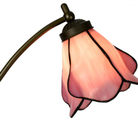 6369 Bureaulamp H46cm met Tiffany kap Pink Flower