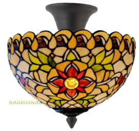 9929-96 * Plafonniere Tiffany Ø30cm Santana Tiffany plafondlamp compleet