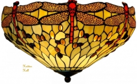 1102 80 * Plafonniere Tiffany Ø48 cm Beige Dragonfly