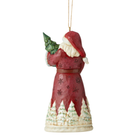 Winter Wonderland Santa Holding Tree Ornament * H10cm Jim Shore 6006608