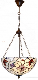 5365 8842 * Hanglamp Tiffany Ø40cm Pink Butterfly leverbaar oktober