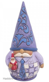 Gnome Purple Holding Santa H13cm Jim Shore 6009583  retired *