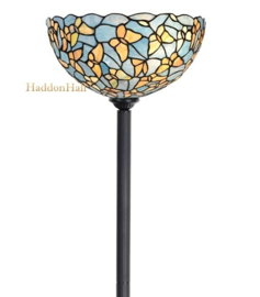 8839 Vloerlamp Uplight Zwart  H147cm  met Tiffany kap Ø35cm Fly Away