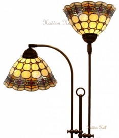 8828 * Vloerlamp Half Rond met 2 Tiffany kappen Ø26cm Victoria