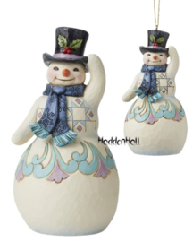 Snowman with Scarf and Top Hat Set van 2 Jim Shore retired *