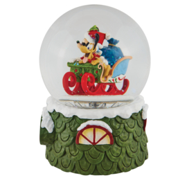 Mickey & Pluto Holiday Waterball - Jim Shore 6009581 superaanbieding , retired *