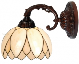 5135 8829 * Wandlamp Bruin met Tiffany kap Ø26cm  Lelie