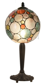 8186 * Tafellamp Zwart H47cm met Tiffany kap Ø25cm Endless