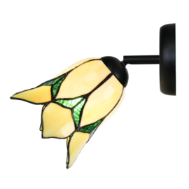 8104 '  Wandlamp Spot met Tiffany kap Ø15cm Lovely Flower Yellow