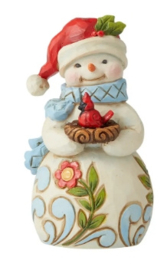 Snowman with Cardinal Mini Figurine H9cm Jim Shore 6006659