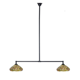 8262 Hanglamp Zwart B90cm met 2 Tiffany kappen Ø27cm Settle Down