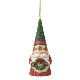 Gnome with Wreath Hanging Ornament H12cm Jim Shore 6012977 retired *