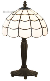 5936 Tafellamp Zwart H36cm met Tiffany kap  Ø25cm Art Deco Paris