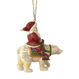 Santa Riding Polar Bear Ornament H9cm Jim Shore 6001507 * Retired