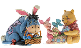 Eeyore , Winnie The Pooh & Piglet Easter Set van 2 Jim Shore figurines retired * uit  2019, aanbieding