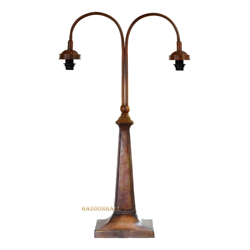 6366 Voet  voor Bureaulamp H64cm  2  kappen