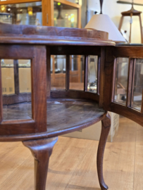 Theekastje B78cm Massief Teakhout met los dienblad Ca. 1920