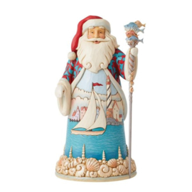 Coastal Santa with Scene H25cm Jim Shore 6012899 retired,  laatste exemplaar *