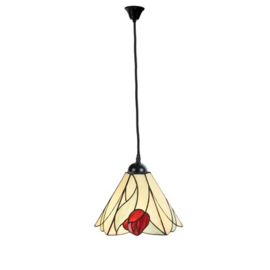 8170 * Hanglamp Tiffany 30x25cm Textielsnoer Zwart - Hollandse Tulp