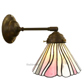 6193 246 * Wandlamp Bronskleur met Tiffany kap Ø20cm Pink Wave