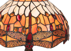 5204 Tafellamp Tiffany H46cm Ø31cm Flame Dragonfly