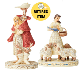 Aurora & Belle White Woodland - Set van 2 Jim Shore beelden , retired, Superaanbieding