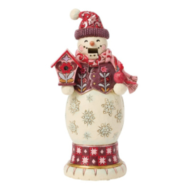 Red & Pink Snowman Nutcracker H17cm Jim Shore 6018906 PREORDER 