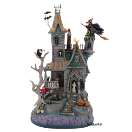 HWC Haunted House H30,5cm Illuminated - Jim Shore 6012751  uitverkocht