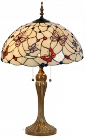 5382 * Tafellamp Tiffany H72cm Ø50cm  Pink Butterfly