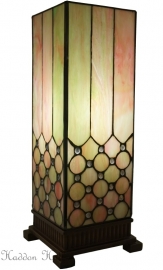 5801 Tafellamp Tiffany H44cm 17x17cm Windlicht model "Pearl"