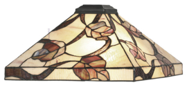 Y14204 * Vloerlamp H145 met  Tiffany kap 36x36cm Purple Leaves