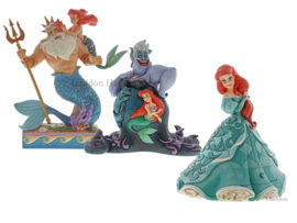 Ariel - Set van 3 beelden -Triton&Ariel , Ursula & Ariel Treasure Keeper - Jim Shore * retired