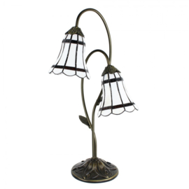 6253 Tafellamp Bureaulamp H61cm met 2 Tiffany kappen Ø15cm