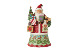 Santa with Gifts * H26cm Jim Shore 6015501 All Wrapped Up niet gesigneerd