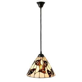 8264 Hanglamp Textielsnoer met Tiffany kap Ø30cm Gingko
