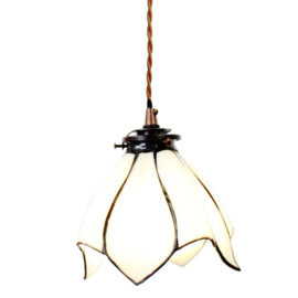6223 * Hanglamp met Tiffany kap Ø17cm Lotus White